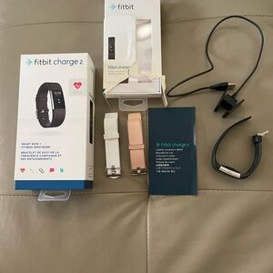 Fitbit Charge 2 Black and Pink Smartwatch